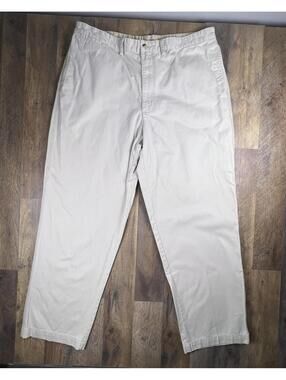 Fieldmaster Khaki Chino Canvas Work Hiking Formal Pants 40x32 Beige Wide High .